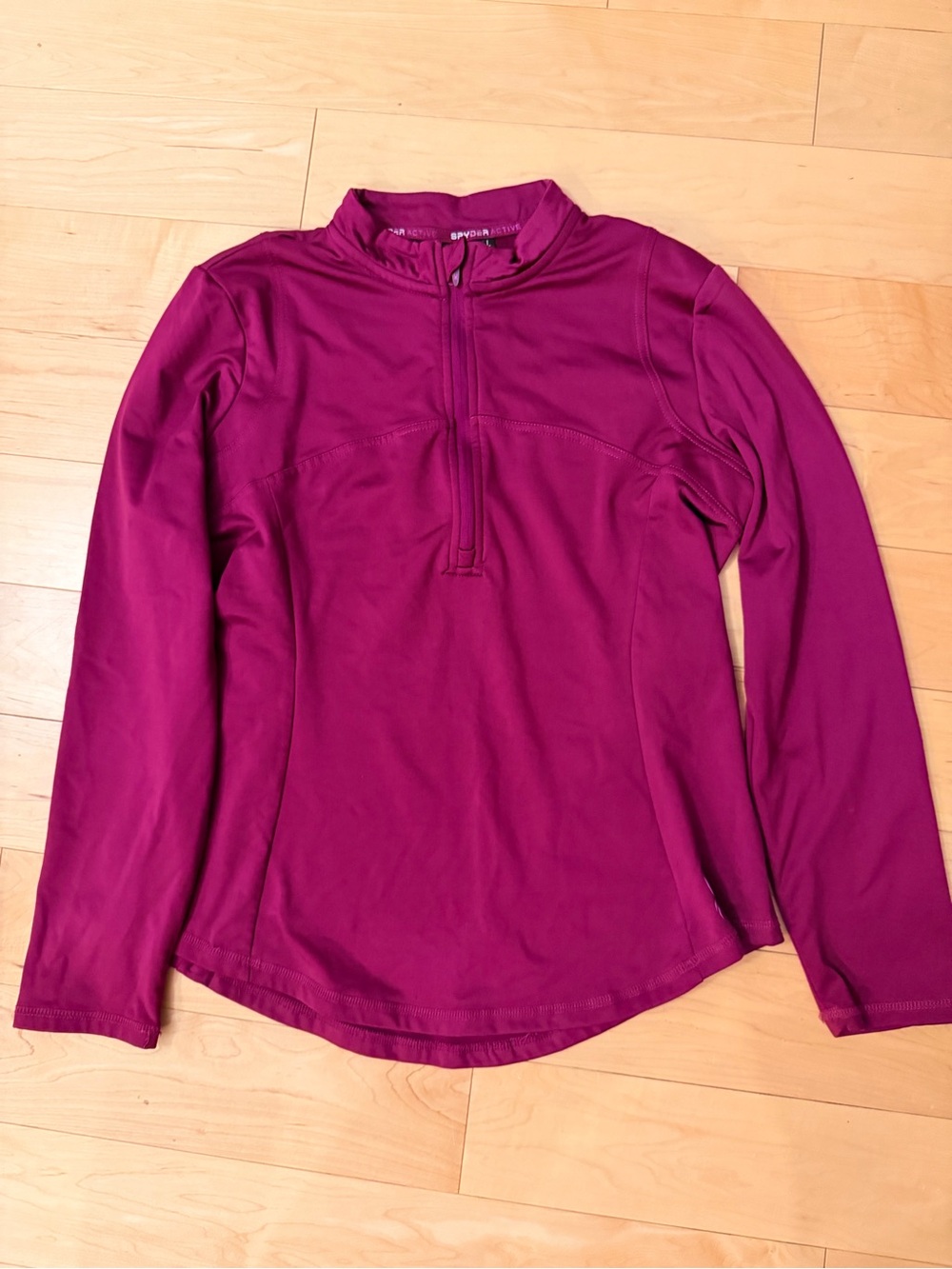 Spyder Active Quarter Zip Pullover Womens Large Magenta Plum Athletic Top